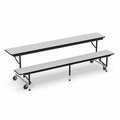 Virco 29.5 in. W, 96 in. L, 29 in. H, Particle Board Top, Grey Nebula Top and Bench / Black Edge MTC8